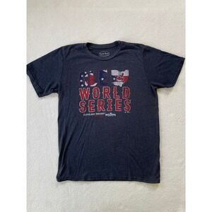Majestic Threads Mens Large T-Shirt Charcoal 2016 Cleveland Indians World Series